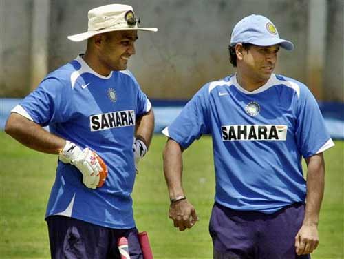 Virender Sehwag with Sachin
